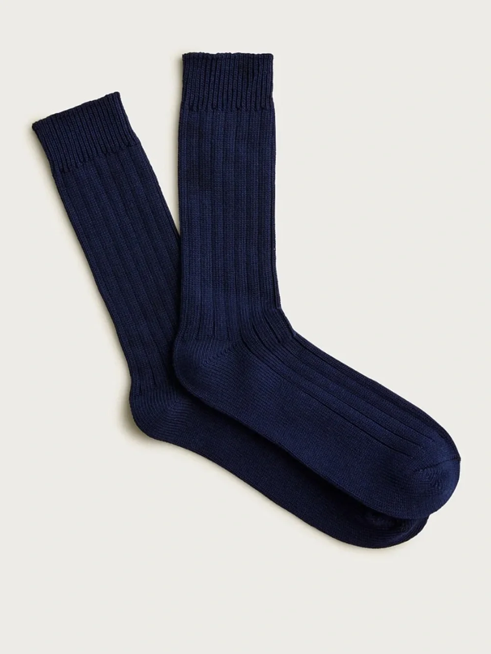 J crew navy blue Ribbed cotton-blend socks
